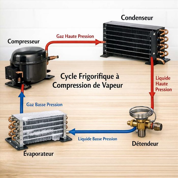 Cycle frigorifique à compression de vapeur : comprendre son fonctionnement