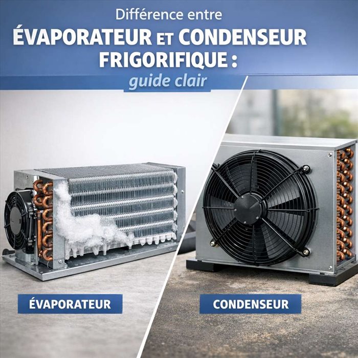 Quelle différence entre évaporateur et condenseur frigorifique ?